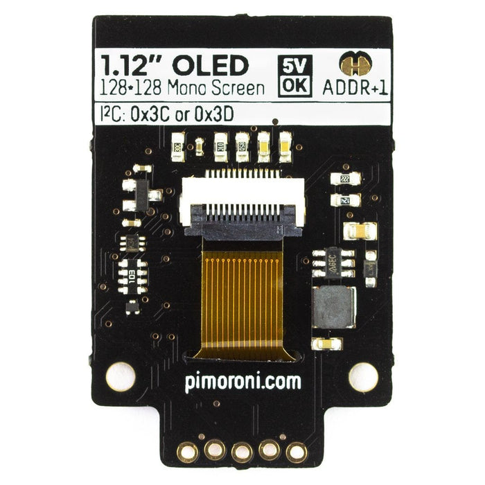 1.12" Mono OLED (128x128, white/black) Breakout – SPI by Pimoroni - The Pi Hut