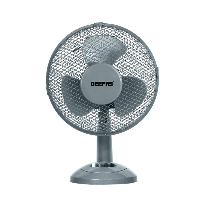 12-Inch Grey Portable Oscillating Desk Fan