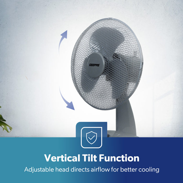 12-Inch Grey Portable Oscillating Desk Fan
