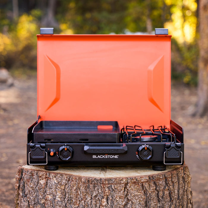 The 14" Griddle with Side Burner is perfect for your next camping trip.