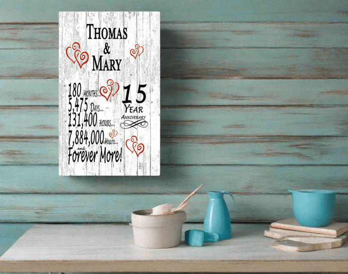 15th Anniversary Gift Personalized Names 15 Year Wedding Anniversary Present - Broad Bay Personalized Gifts Shipped Fast