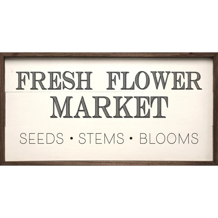 16x8 Fresh Flower Market Framed Sign