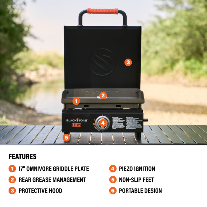 OTG 17" Tabletop Griddle with Hood - 17" Griddle with Hood | Blackstone Products