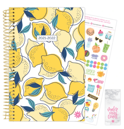 2021-22 Soft Cover Daily Planner & Calendar, Lemons