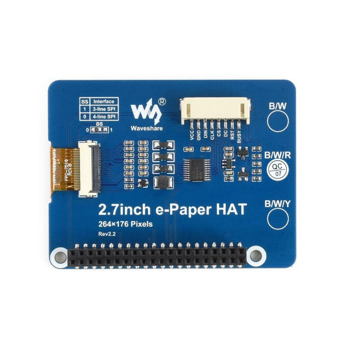 Three-colour 2.7" E-Ink Display HAT (B) [discontinued] by Waveshare - The Pi Hut