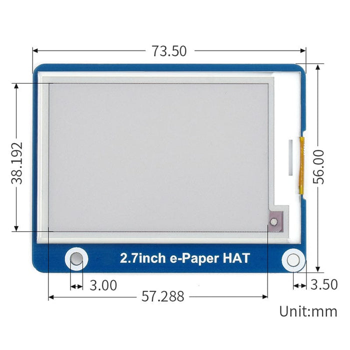 Three-colour 2.7" E-Ink Display HAT (B) [discontinued] by Waveshare - The Pi Hut