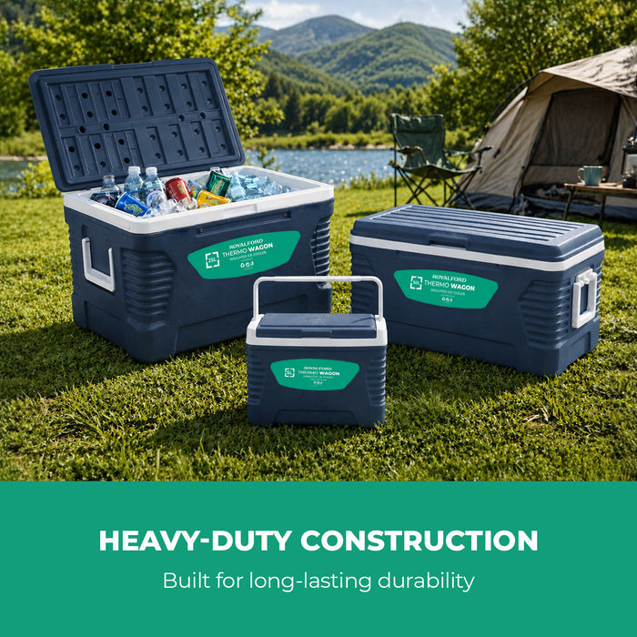 3-Piece Blue Insulated Ice Cooler Chests (5L, 25L & 50L)