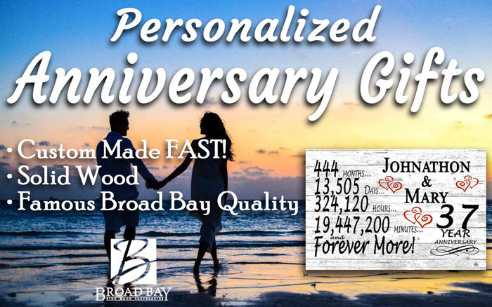 37 Year Anniversary Gift Personalized 37th For Him Her or Couples - Broad Bay Personalized Gifts Shipped Fast
