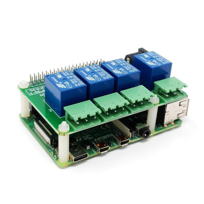 4-Relay Heavy Duty Stackable Card for Raspberry Pi [Discontinued] by Sequent - The Pi Hut