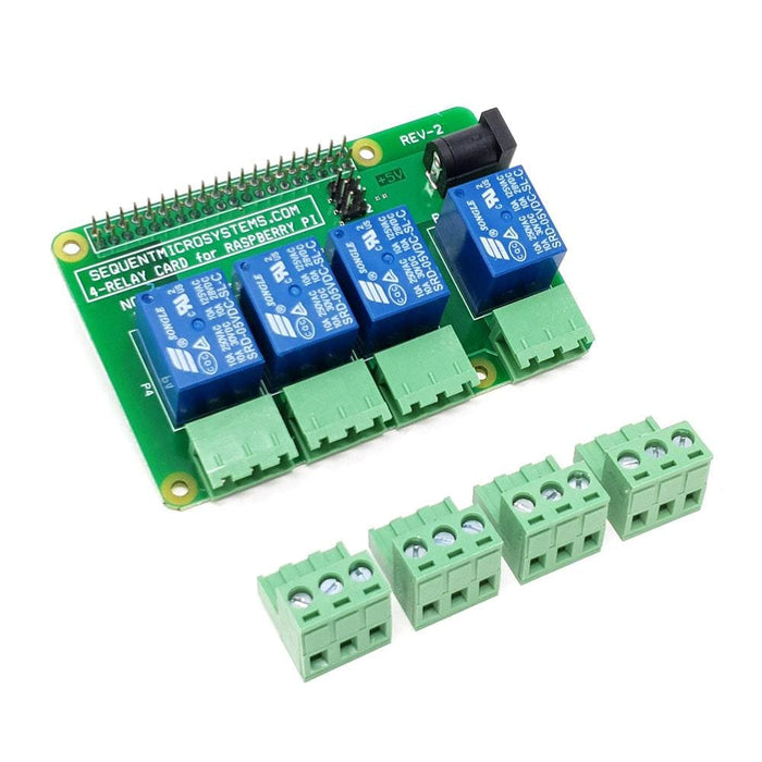4-Relay Heavy Duty Stackable Card for Raspberry Pi [Discontinued] by Sequent - The Pi Hut