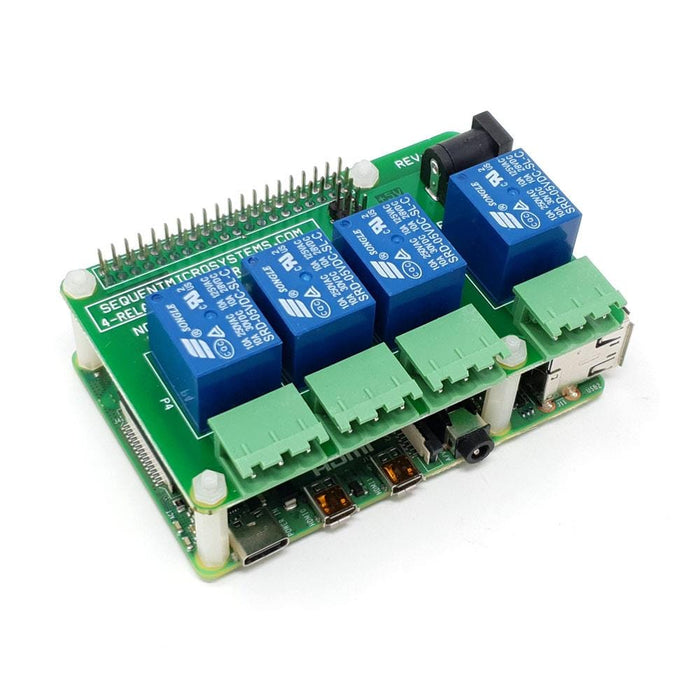 4-Relay Heavy Duty Stackable Card for Raspberry Pi [Discontinued] by Sequent - The Pi Hut