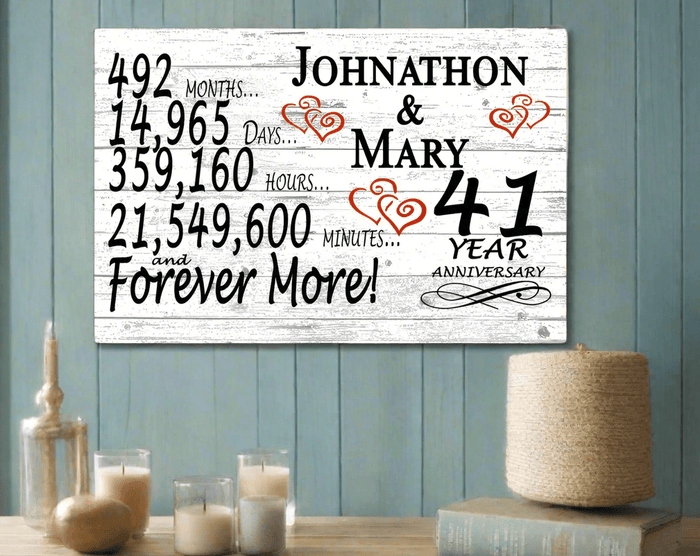 Personalized 41 Year Anniversary Gift