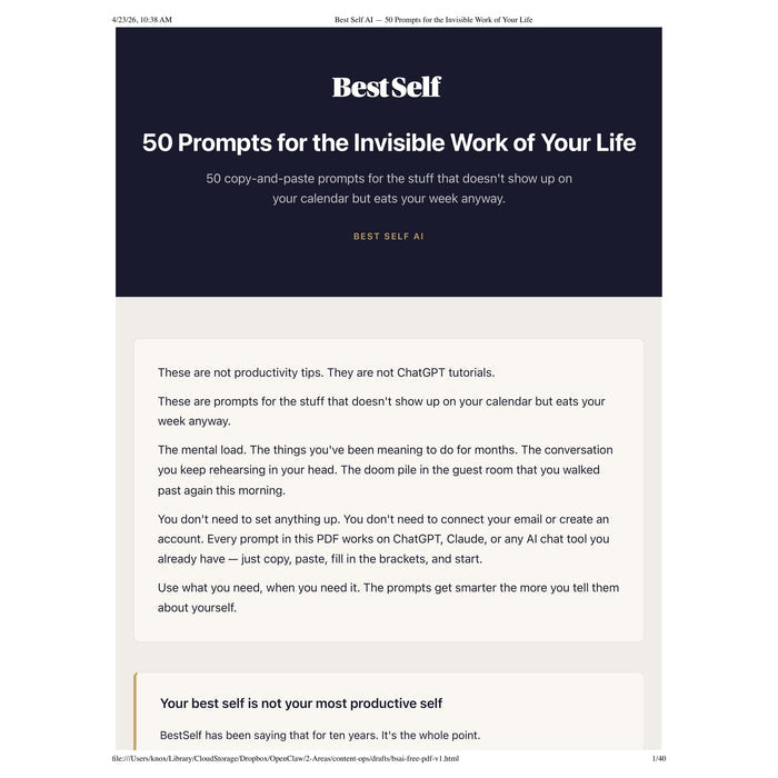 50 Prompts for the Invisible Work of Your Life digital download cover