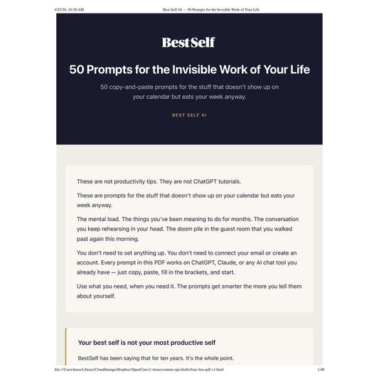 50 Prompts for the Invisible Work of Your Life digital download cover