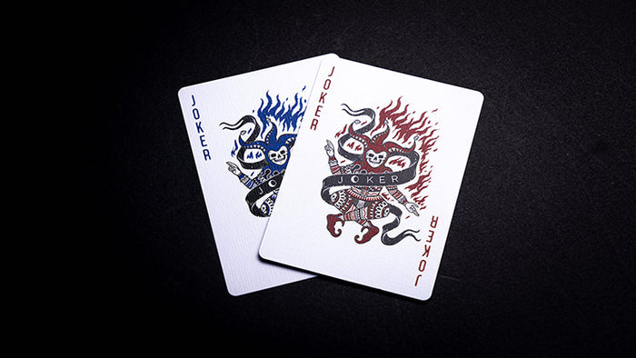 666 Cobalt Blue Playing Cards Playing Cards by Riffle Shuffle Playing Card Company