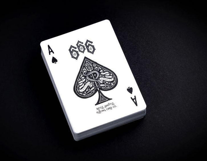 666 Crimson Flare Playing Cards Playing Cards by Riffle Shuffle Playing Card Company