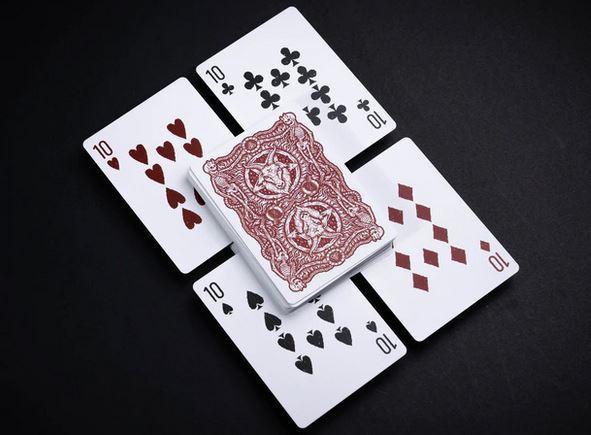 666 Crimson Flare Playing Cards Playing Cards by Riffle Shuffle Playing Card Company