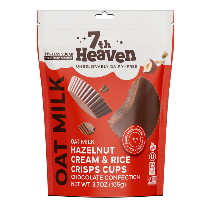 7th Heaven Oat Milk Hazelnut Cream and Rice Crisps Candy Cups - 6 Count