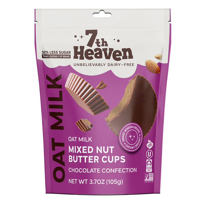 7th Heaven Oat Milk Mixed Nut Butter Cup Candy Pouches - 6 Count