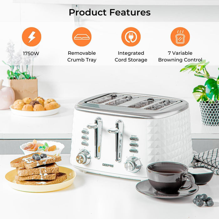 8L Dual Basket Air Fryer, 1.7L Kettle & 4 Slice Bread Toaster Matching Set
