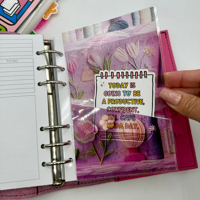 Embroidered Spring Bookshelf Vellum Pocket Dashboard