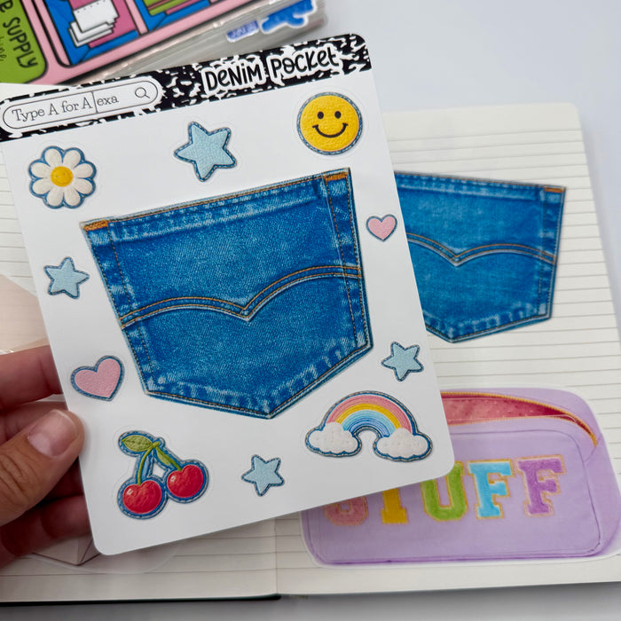 Denim Jumbo Journaling Sticker Pocket