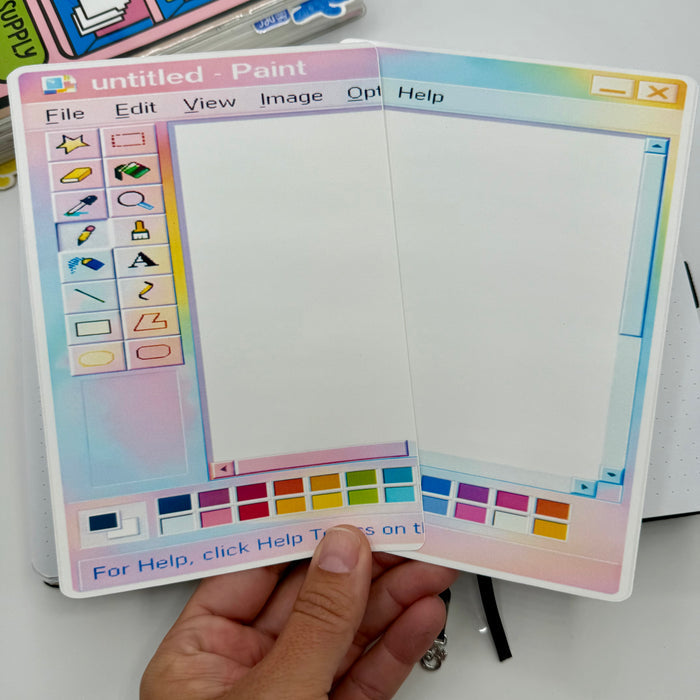 Retro Paint Program Full Page Stickers