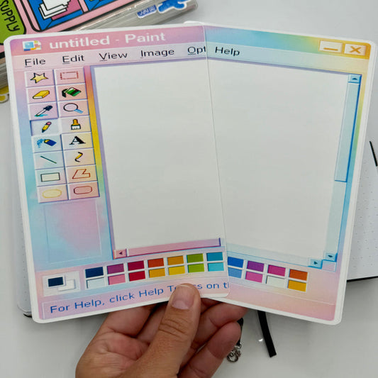 Retro Paint Program Full Page Stickers