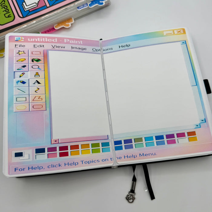 Retro Paint Program Full Page Stickers