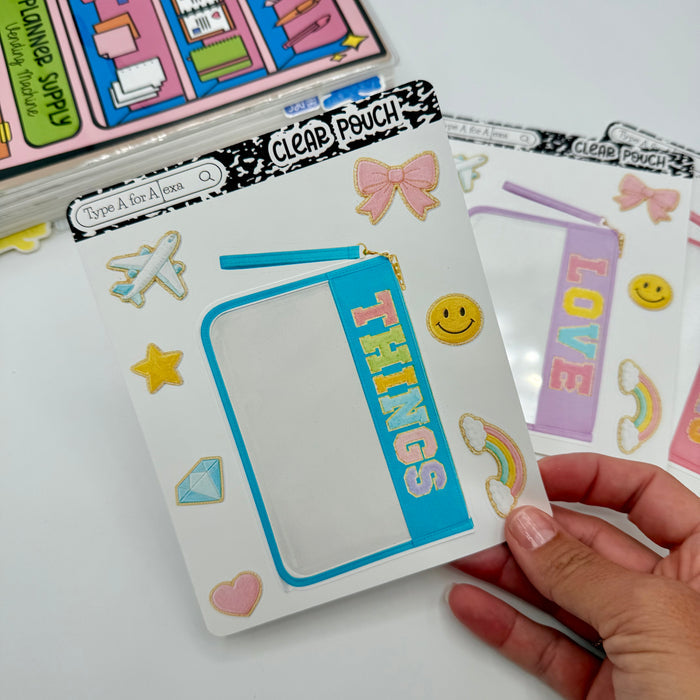 Clear Varsity Pouch Jumbo Journaling Sticker Pocket