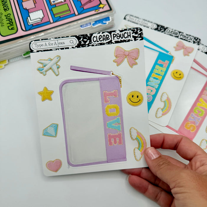 Clear Varsity Pouch Jumbo Journaling Sticker Pocket