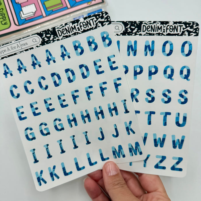 Denim Font Stickers