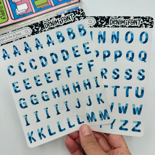 Denim Font Stickers