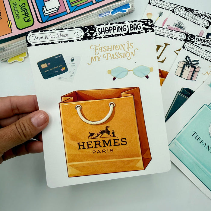 Shopping Bag Jumbo Journaling Sticker Pocket