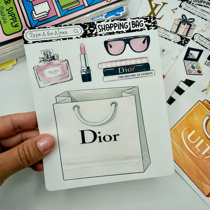 Shopping Bag Jumbo Journaling Sticker Pocket