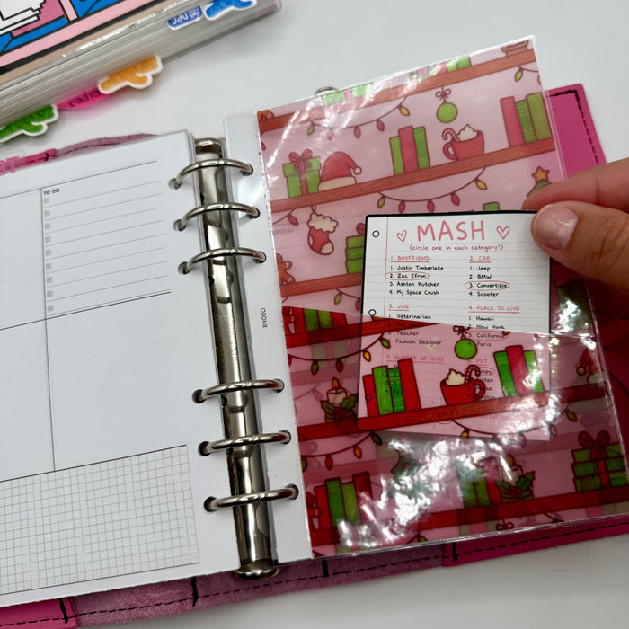 Christmas Bookshelf Vellum Pocket Dashboard