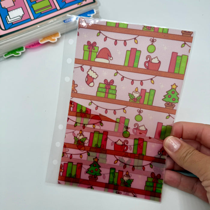 Christmas Bookshelf Vellum Pocket Dashboard