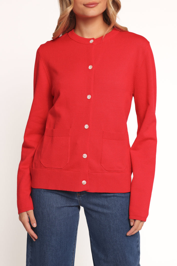 Petal and Pup USA KNITWEAR Abner Cardigan - Red