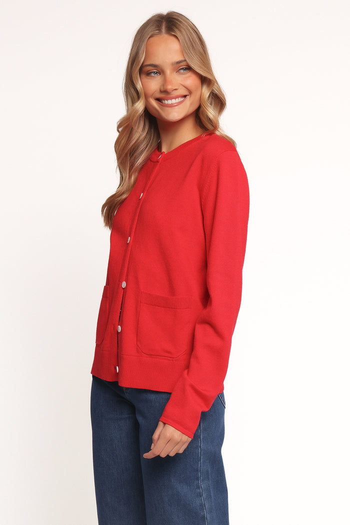 Petal and Pup USA KNITWEAR Abner Cardigan - Red