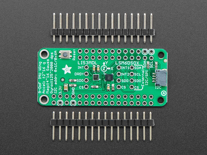 Adafruit LSM6DSOX + LIS3MDL FeatherWing - Precision 9-DoF IMU by Adafruit - The Pi Hut