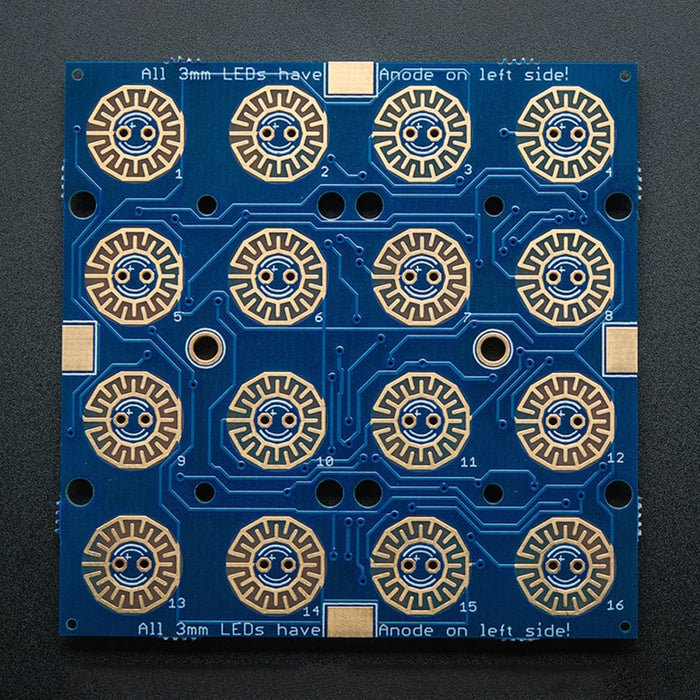 Adafruit Trellis Monochrome Driver PCB for 4 x 4 Keypad & 3mm LEDs by Adafruit - The Pi Hut