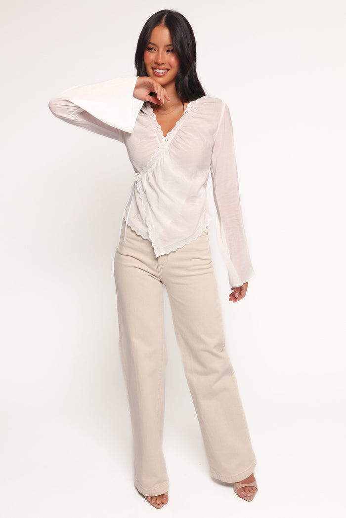 Petal and Pup USA TOPS Adira Wrap Blouse - White