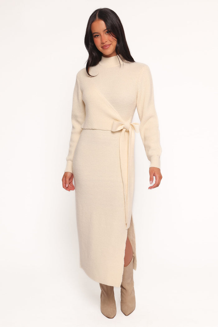 Petal and Pup USA DRESSES Aerin Knit Dress - Cream