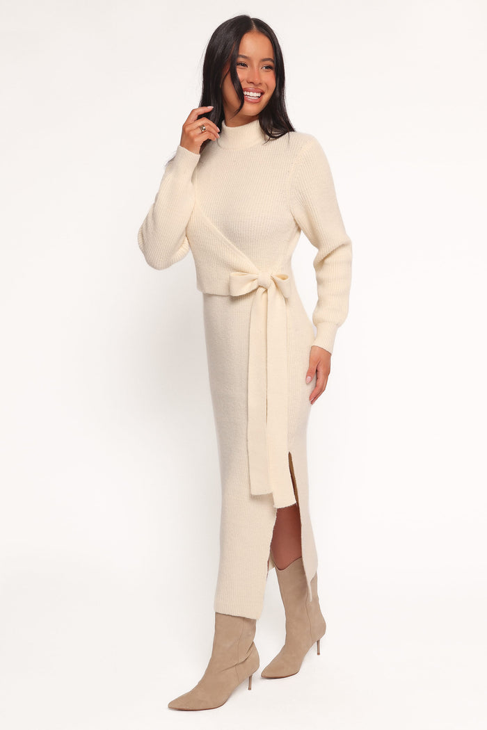 Petal and Pup USA DRESSES Aerin Knit Dress - Cream