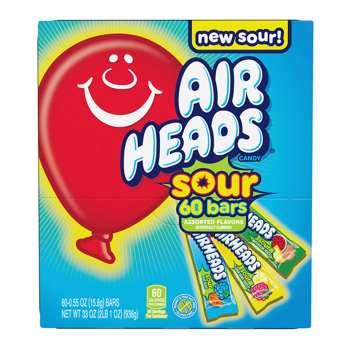 Airheads Sour Assorted Candy Bars Gravity Display - 1 Count