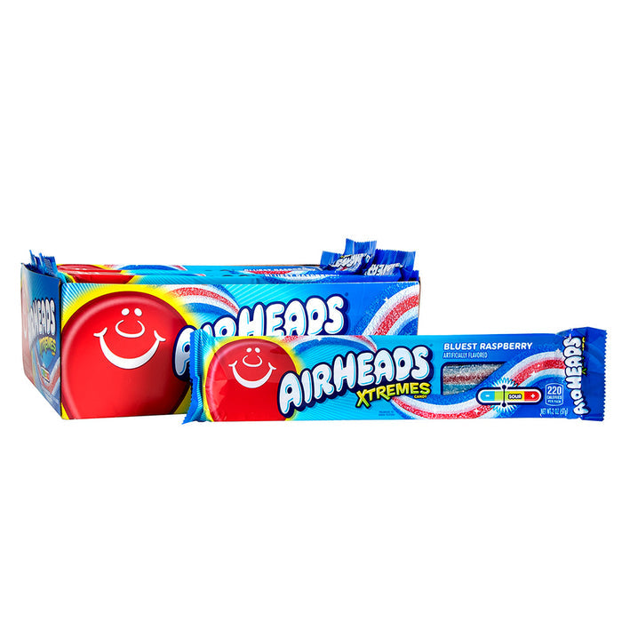 Airheads Xtremes Bluest Raspberry Belts Candy - 18 Count