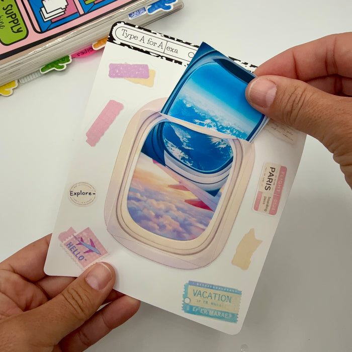Airplane Window Jumbo Journaling Sticker Frame