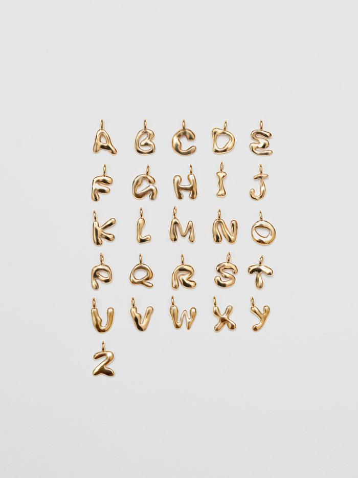 Wolf Circus Alphabet Initial Necklace with Letter Charm in 14k Gold Plated-wolfcircus.com