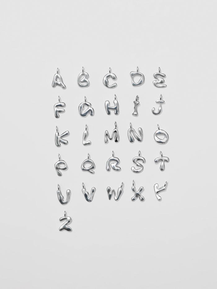 Wolf Circus Alphabet Initial Necklace in Sterling Silver with Letter Charm-Charm-wolfcircus.com