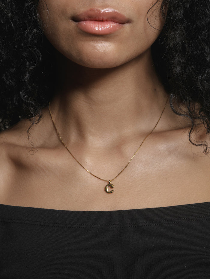 Wolf Circus Alphabet Initial Necklace with Letter Charm in 14k Gold Plated-Necklaces-wolfcircus.com